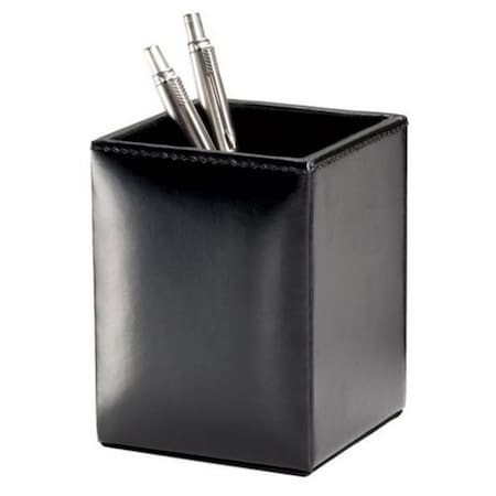 Made-To-Order Black Bonded Leather Pencil Cup MA896420
